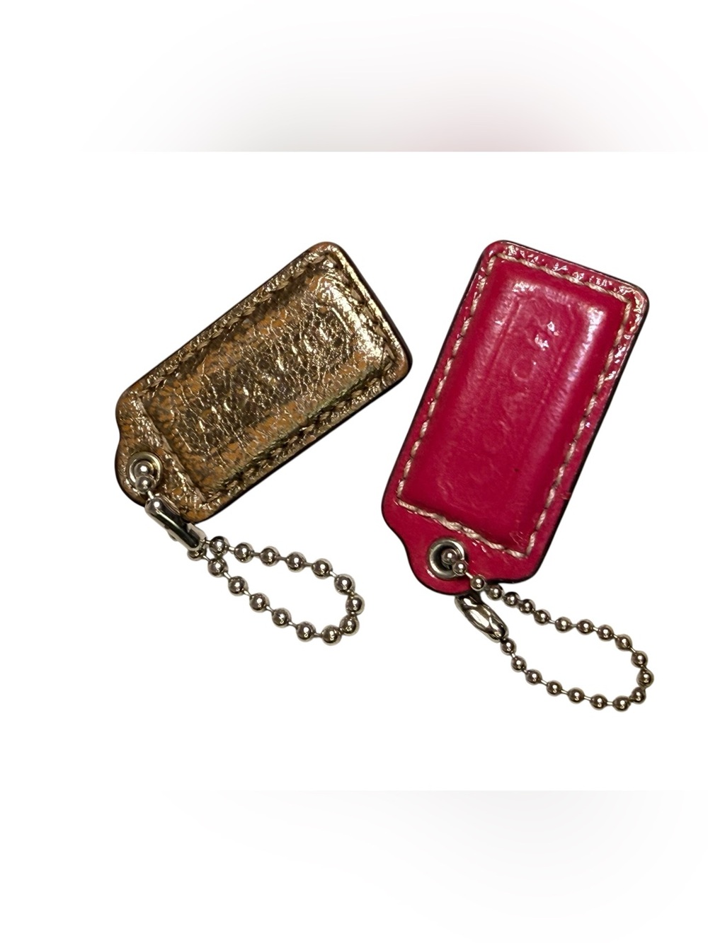 Coach Lot of Two Hang Tags - Pink and Metallic Gold/Bronze